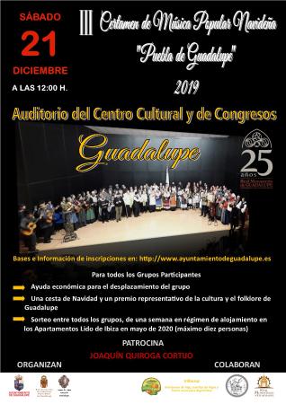 Imagen III Certamen de Música Popular Navideña 'Puebla de Guadalupe' 2019.